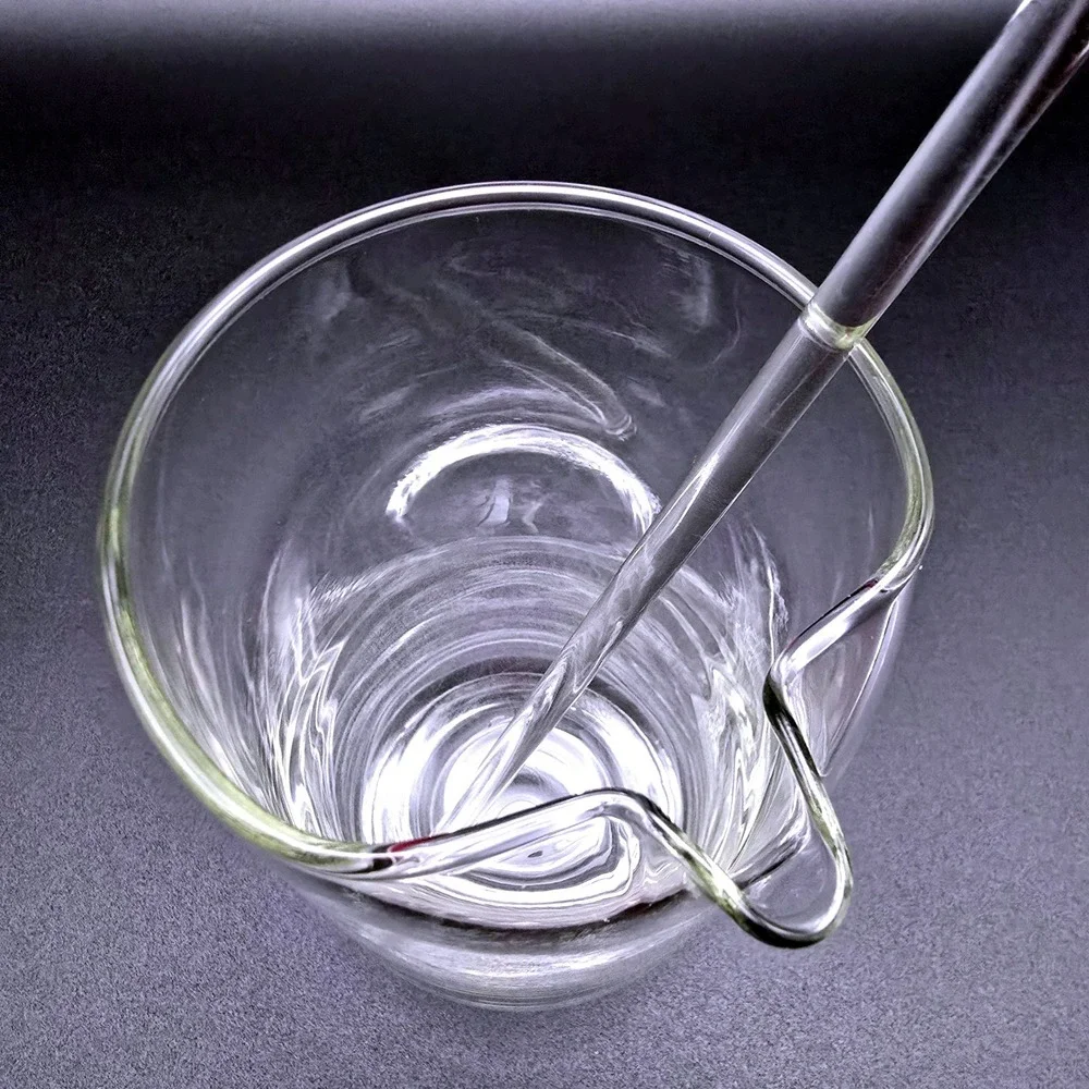 Hand Blown Clear Glass Heart Rim Cocktail Mixing Pitcher with Glass Stir Rod‎